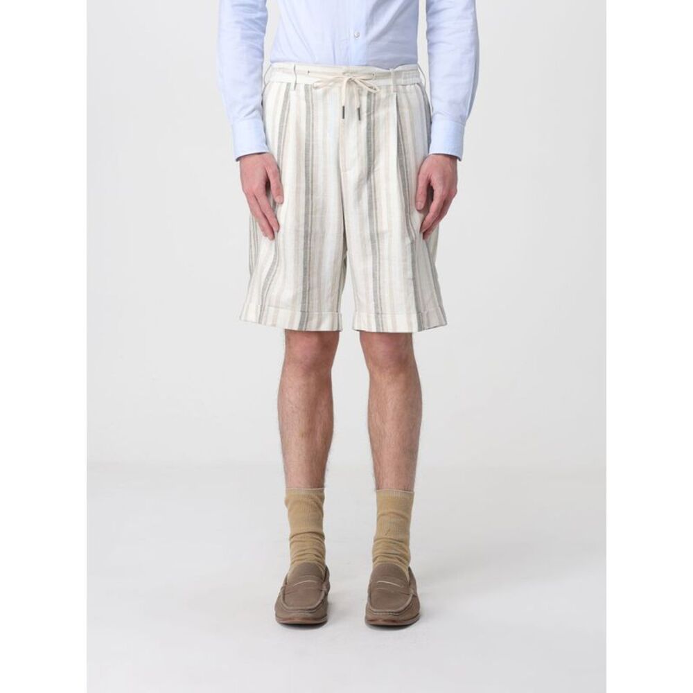 Tagliatore Men Tagliatore Classic Striped Linen Blend Shorts